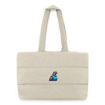 perdrix coloré kawaii personnage de dessin animé animal de compagnie - Sac shopping matelassé - blanc naturel - Devant