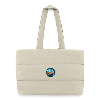 Dinosaur Cute Kawaii Cartoon Animal Pet Logo - Puffer Shopping Bag - natural - Front