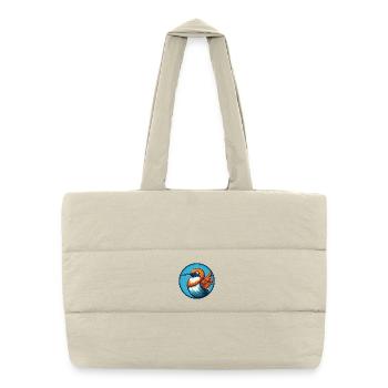Hummingbird Cute Kawaii Cartoon Animal Pet Logo - Puffer Shopping Bag - natural - Front