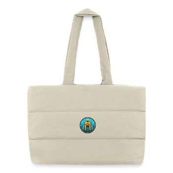 Walrus Colorful Kawaii Cartoon Character Clipart - Puffer Shopping Bag - natural - Front