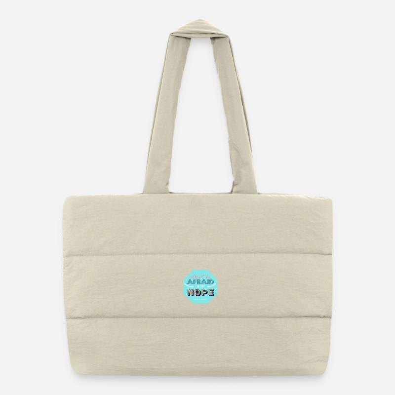 Nope design - Puffer Shopping Bag - natural