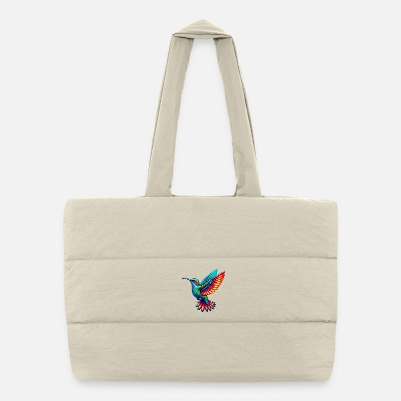 Kolibri - Puffer-Einkaufstasche - Naturweiß