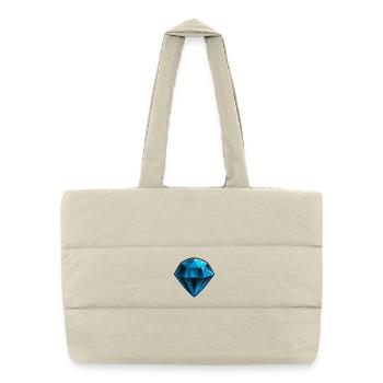 Precious Blue Sapphire Gemstone - Puffer Shopping Bag - natural - Front