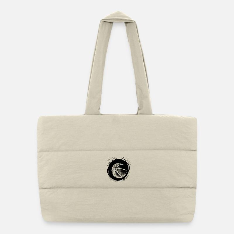 Basketball Ball Drawing Puffer Shopping Bag