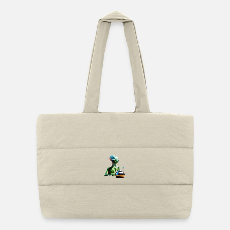 Rave Aliens — Neon Alchemist Puffer-Einkaufstasche