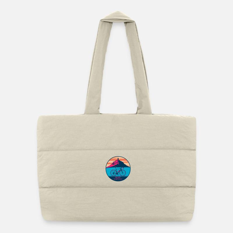 Design de T-shirt Mont Ventoux - Puffer-Einkaufstasche - Naturweiß
