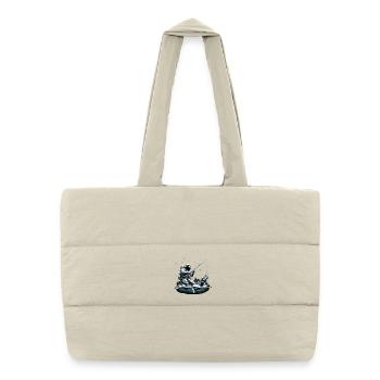 Astronaute Pêche Pêcheur Poisson Cadeau - Sac shopping matelassé - blanc naturel - Devant
