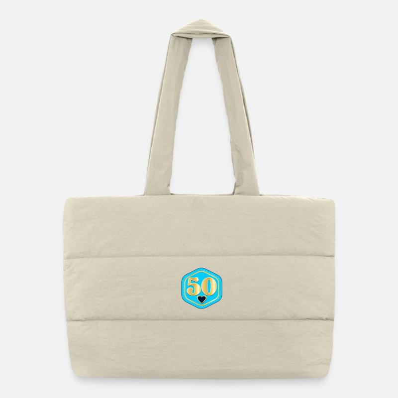 NUMBER 50 - TURNING FIFTY Puffer Shopping Bag
