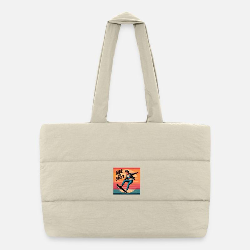 Ride the Sunset Skateboarder Sac shopping matelassé