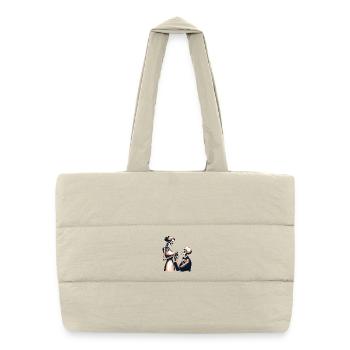Conception de parodie de squelette de mariage - Sac shopping matelassé - blanc naturel - Devant