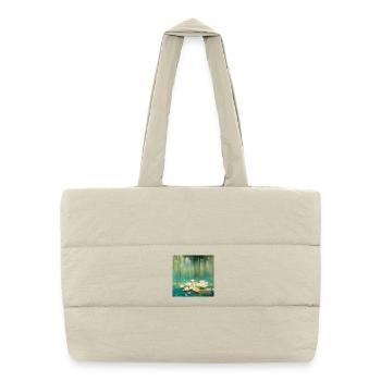 Nénuphars - Sac shopping matelassé - blanc naturel - Devant