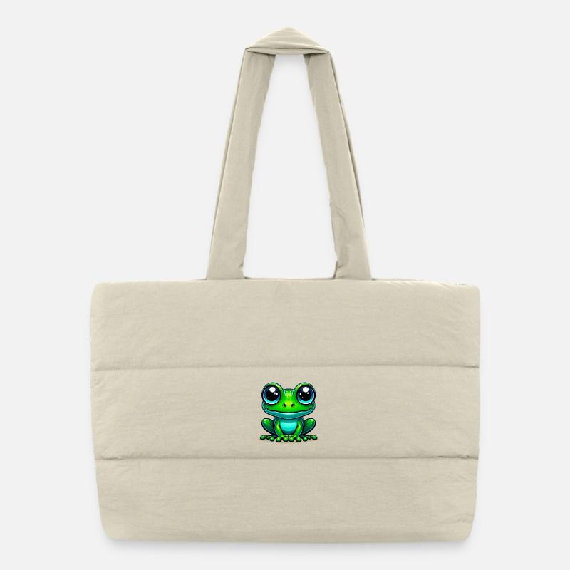 Grenouille - Sac shopping matelassé - blanc naturel