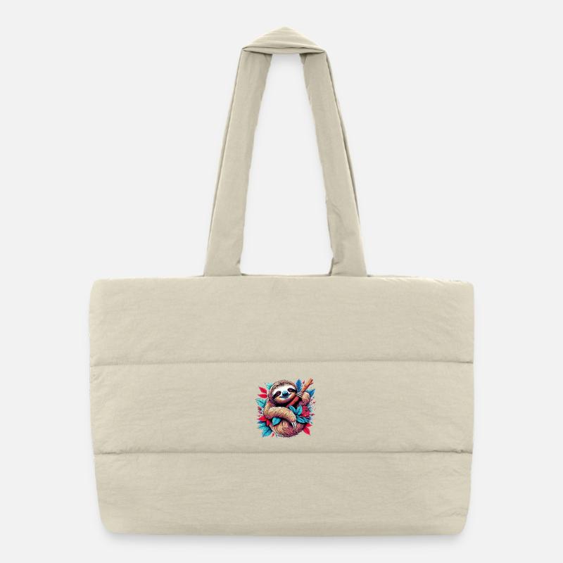 Faultier Puffer-Einkaufstasche