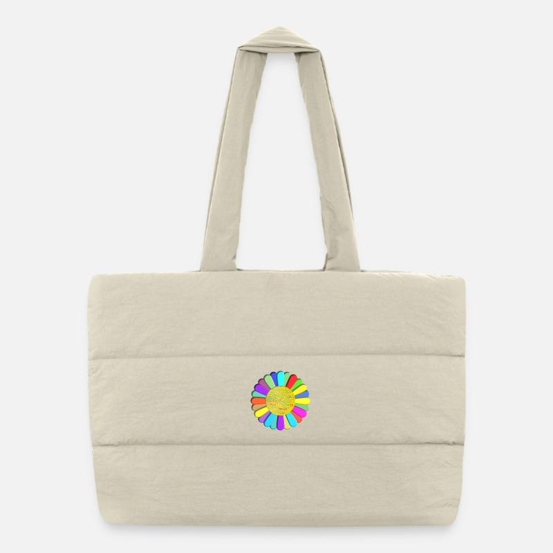 fleur multicouleurs - Sac shopping matelassé - blanc naturel