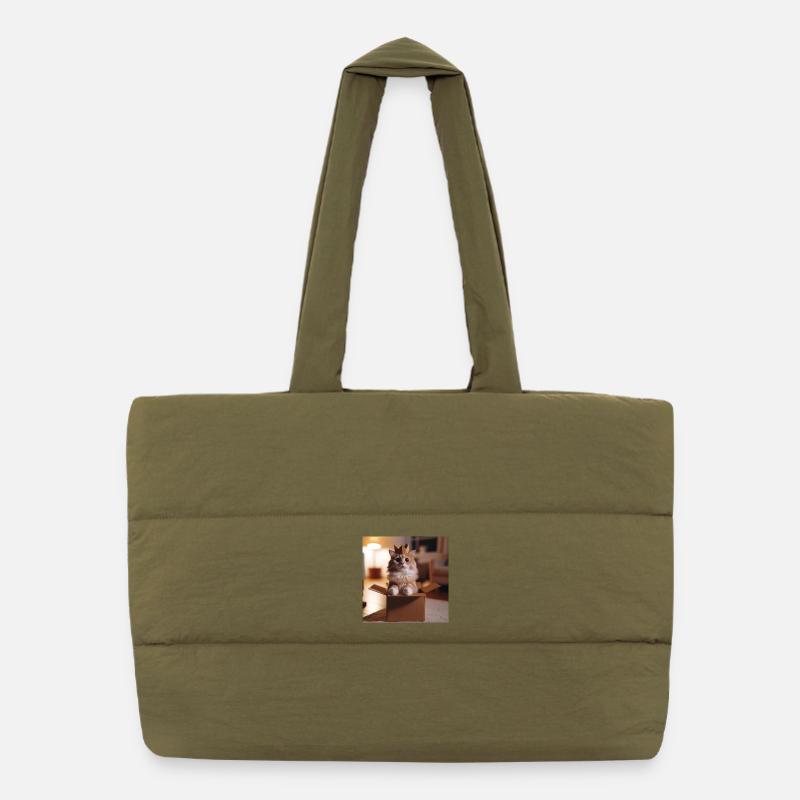 Drôle de chat Sac shopping matelassé