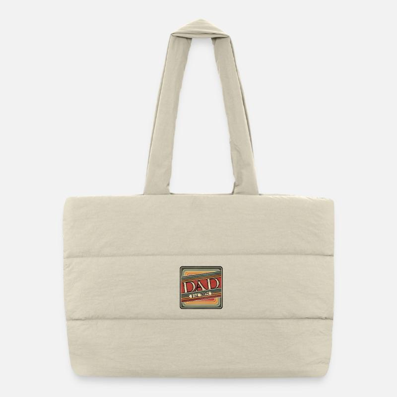 Dad Est. 2025 – Retro Gift for New Dads Puffer Shopping Bag