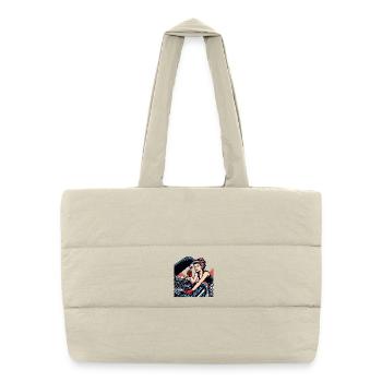 Atelier Rockabilly Réparation Automobile Cadeau Rétro - Sac shopping matelassé - blanc naturel - Devant