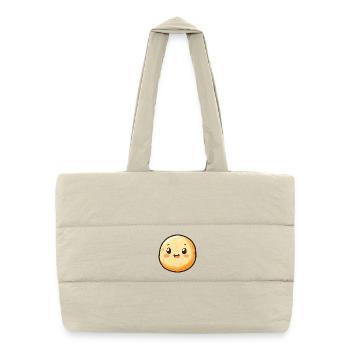 Happy Potato Cartoon - Adorable and Fun Design - Puffer Shopping Bag - natural - Front