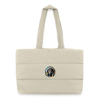 Amérindien Américain - Sac shopping matelassé - blanc naturel - Devant