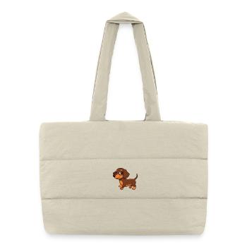 Dessin animé Teckel - Sac shopping matelassé - blanc naturel - Devant