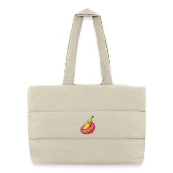 Banana Donut Relationship Love Making Gift - Puffer Shopping Bag - natural - Front