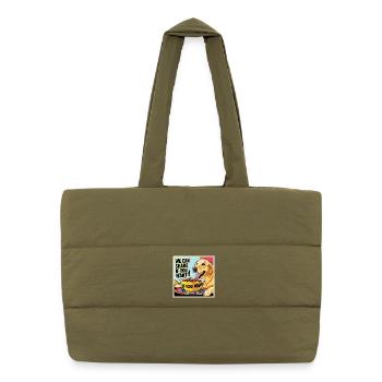 Golden Retriever - Nous pouvons partager si vous voulez - Sac shopping matelassé - safari green - Devant