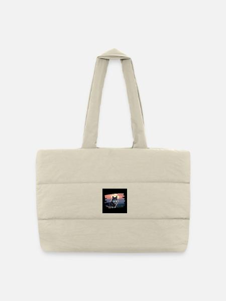 Loup / Wolf - Sac shopping matelassé - blanc naturel