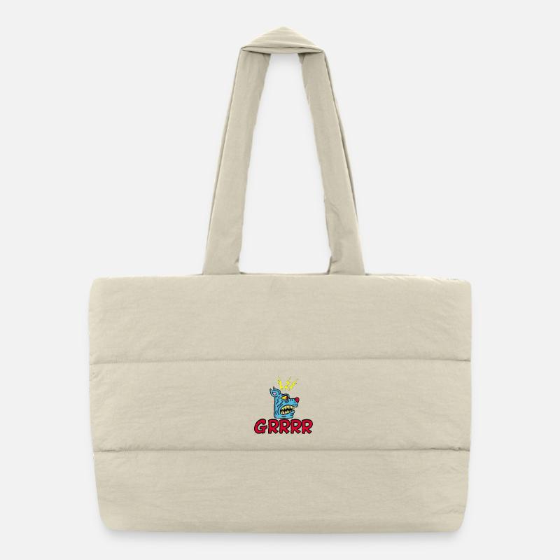 Chien bleu en colère Sac shopping matelassé