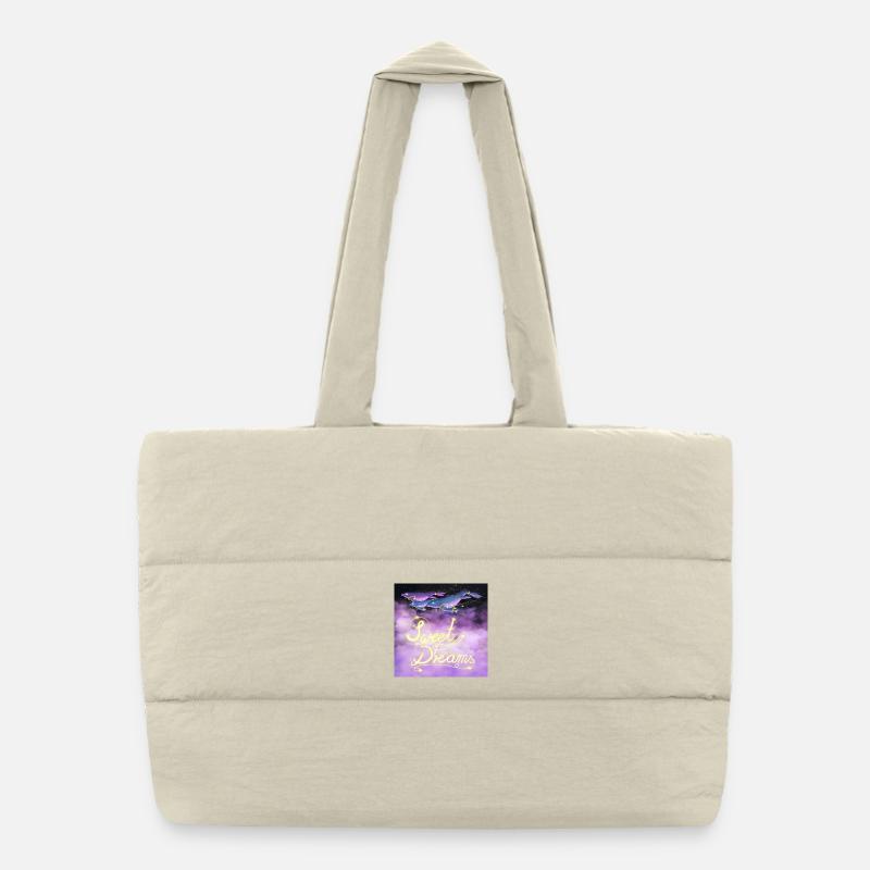 Sweet Dreams Space-Whale - Puffer-Einkaufstasche - Naturweiß