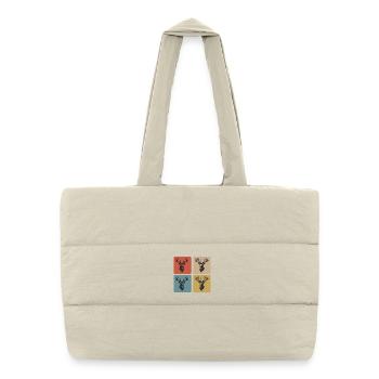 Cerf majestueux – symbole de la nature - Sac shopping matelassé - blanc naturel - Devant