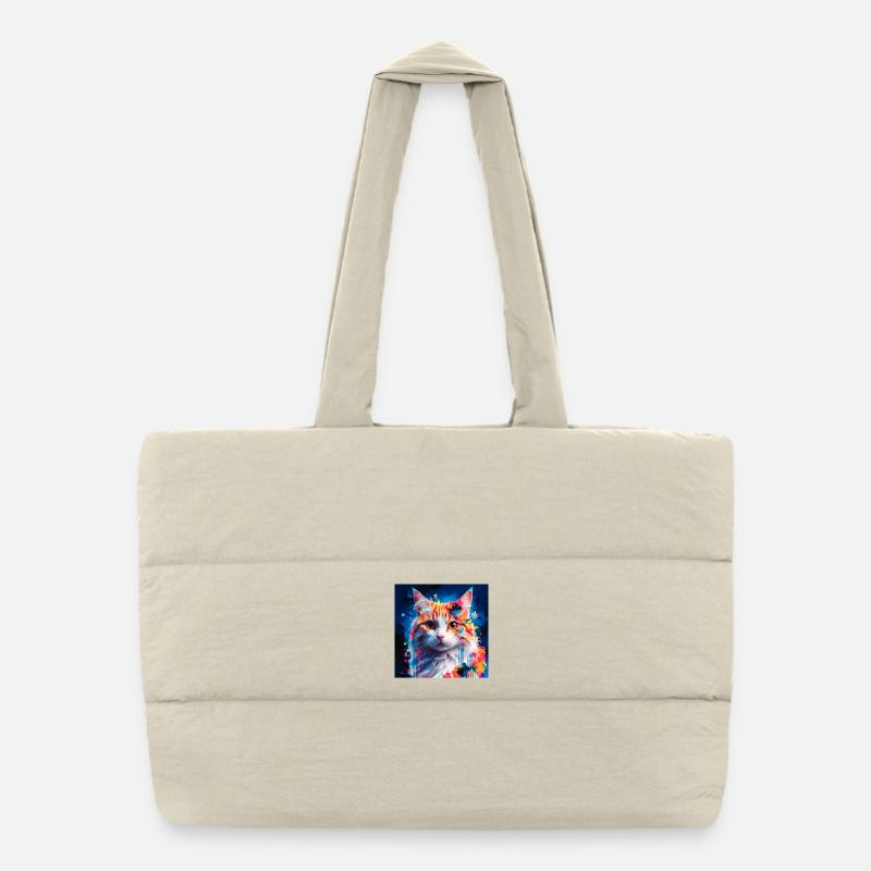 Artful cat Puffer Shopping Bag