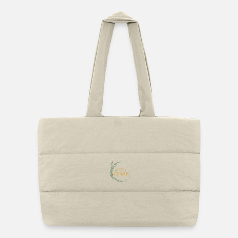 Team Bride! Eukalyptus-Kranz, personalisierbar Puffer-Einkaufstasche