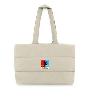 Retro Samurai Warrior - Puffer Shopping Bag - natural - Front