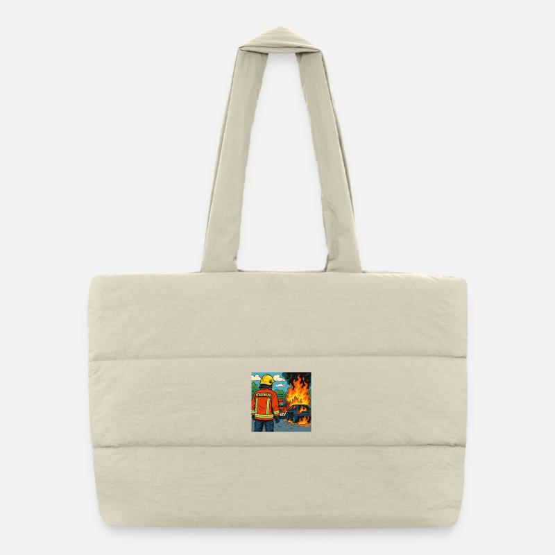 Brandbekämpfer Cartoon Einsatz Puffer-Einkaufstasche