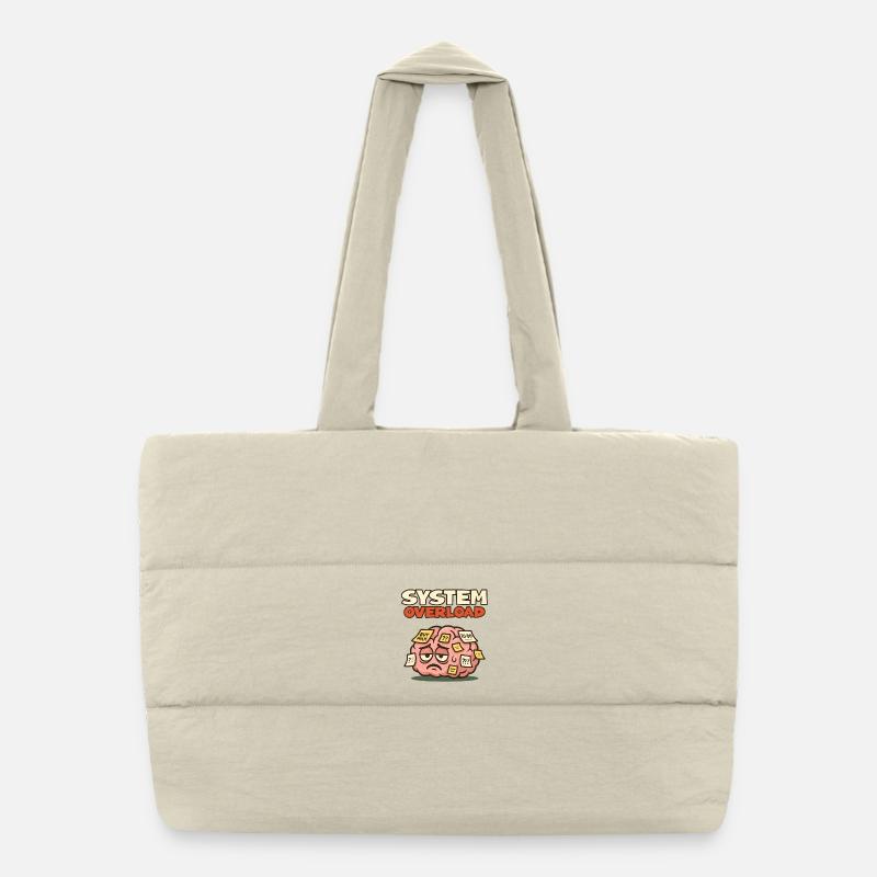 System Overload Brain Puffer Shopping Bag
