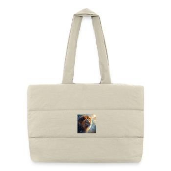 Animal Totem Lion - Sac shopping matelassé - blanc naturel - Devant