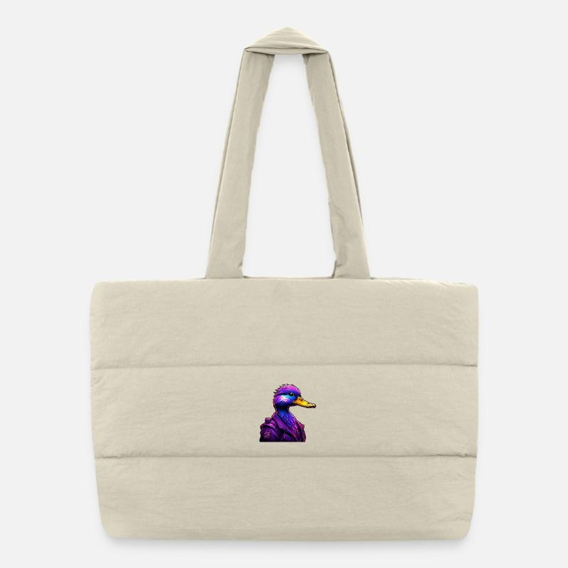 Canard futuriste dans le style cyber Sac shopping matelassé