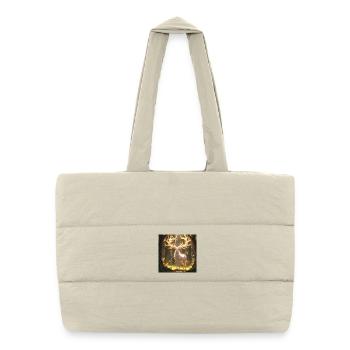 Animal Totem Cerf de Jour - Sac shopping matelassé - blanc naturel - Devant
