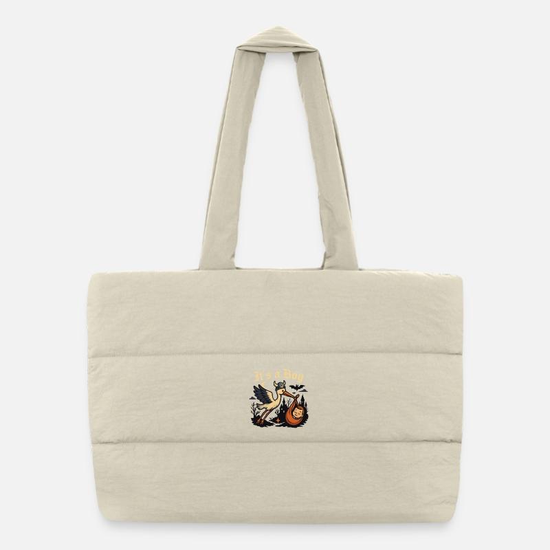 Cigogne gothique avec bébé – « It’s a Boy » Sac shopping matelassé