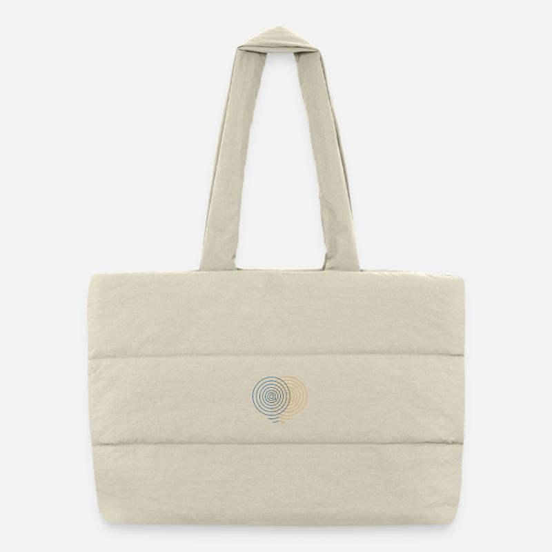 Concentric Interference – Physics Design - Puffer Shopping Bag - natural