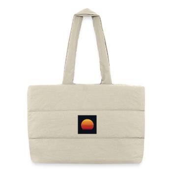 Retro Sonnenuntergang Design - Puffer-Einkaufstasche - Naturweiß - Vorne