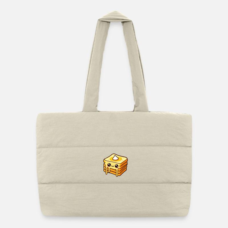 Kawaii Sunny Side Up Toast Design Puffer-Einkaufstasche