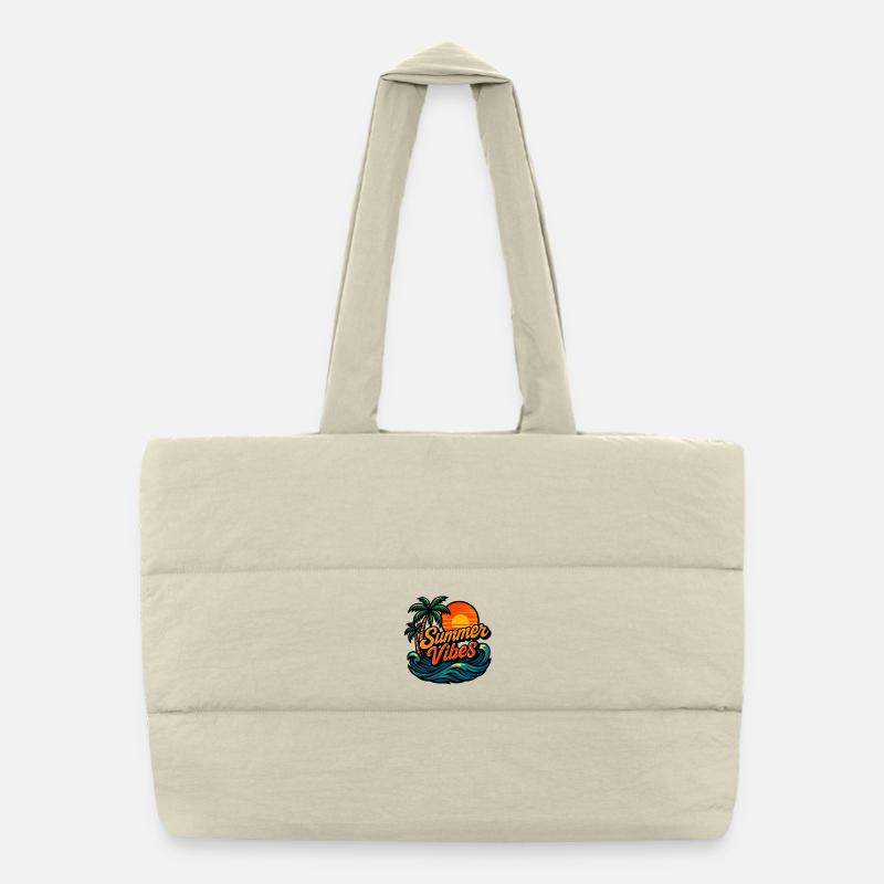 Tropical Sunset Summer Vibes Puffer Shopping Bag