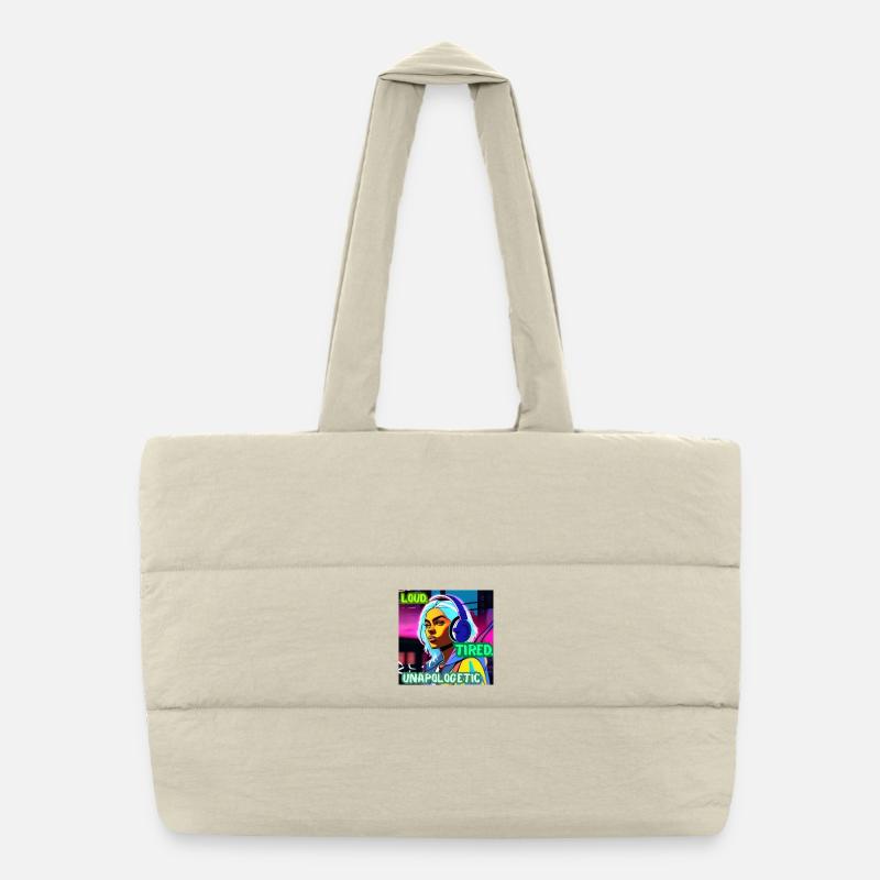 FORT. FATIGUÉ. SANS EXCUSES. – Affiche Cyber Attitude Sac shopping matelassé