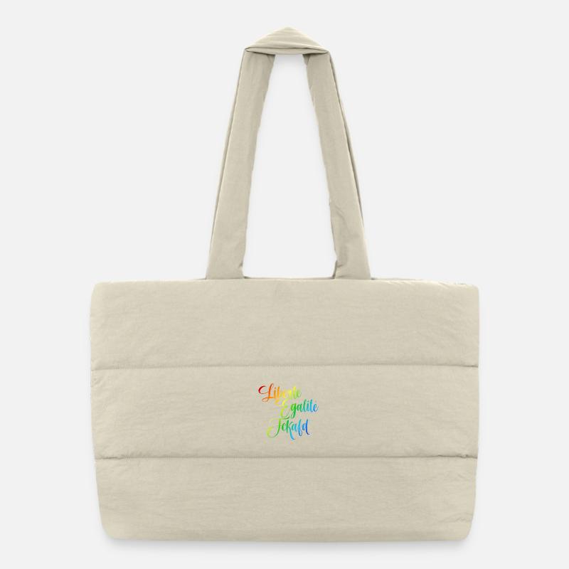 Rainbow Liberté Égalité Fraternité - Puffer Shopping Bag - natural