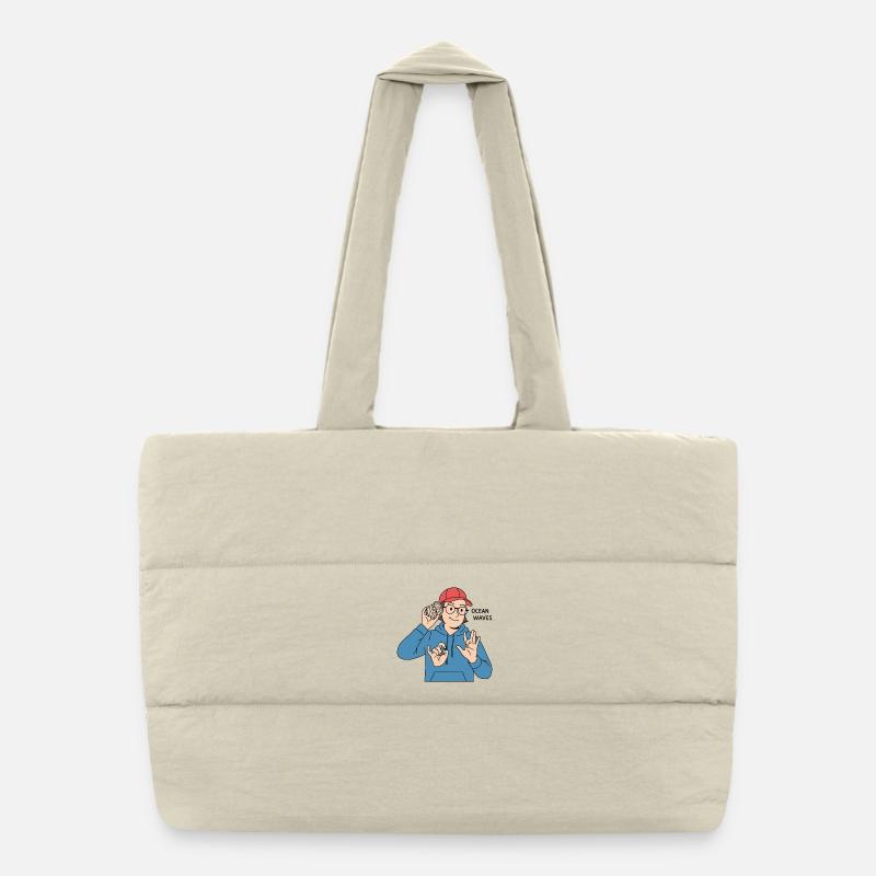 Langue des signes, Vagues de l’océan Sac shopping matelassé