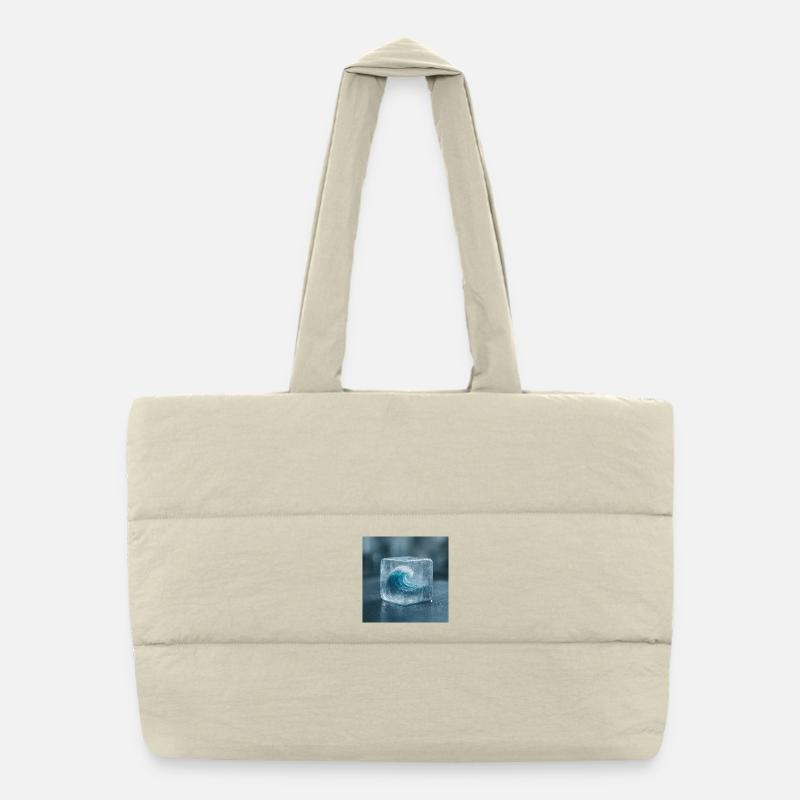 Sculpture de glace avec vague de mer Sac shopping matelassé