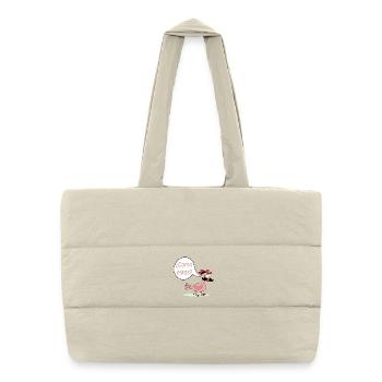 How are you - Chicken Chicken Mustache Hen - Puffer Shopping Bag - natural - Front