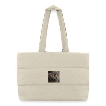 Detailed cat eye design - Puffer Shopping Bag - natural - Front