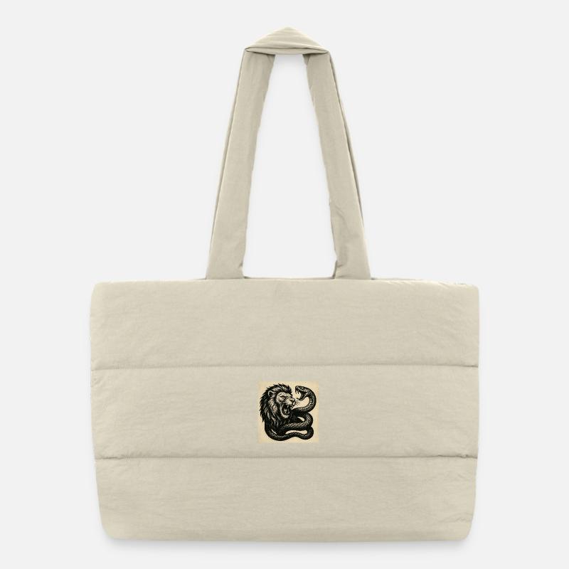 Lion et Serpent TattooDesign Sac shopping matelassé